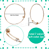 14Pcs 7 Colors Golden 304 Stainless Steel with Rhinestone Expandable Bangles BJEW-SC0001-26-2