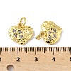 Brass Micro Pave Clear Cubic Zirconia Charms KK-V015-18G-3