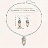 Owl Bohemia Style Alloy & Resin Pendant Necklaces & Dangle Earrings Sets FS-WGD384A-01-5