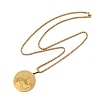 201 Stainless Steel Flat Round with Boy Pendant Box Chain Necklaces for Women Men LS-NJEW-R013-05G-4