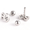 Tarnish Resistant 201 Stainless Steel Barbell Cartilage Earrings EJEW-R147-22-2