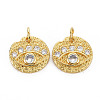 Brass Micro Pave Cubic Zirconia Charms KK-Q252-083-NF-1