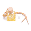Car Hanging Air Freshener Rectangle Shape Glass Bottles LS-DJEW-WH0007-27E-1