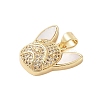 Brass Micro Pave Clear Cubic Zirconia Pendants KK-I712-34G-2