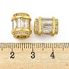 Rack Plating Brass Micro Pave Cubic Zirconia European Beads LS-KK-F089-31G-08-3