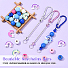 DIY Rainbow Round Wood & Aluminum Keychain Making Kits DIY-YW0012-31-2