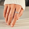 2Pcs Heart 925 Sterling Silver Micro Pave Clear Cubic Zirconia Finger Rings for Women FS-WG4005F-06-3