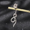 Alloy Rhinestone Snake Curved Barbell Belly Rings LS-AJEW-R007-03P-03-1