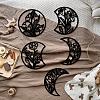 Wood Moon Phase Pendant Decoration HJEW-WH20013-002-4