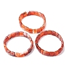 Dyed & Heated Natural Carnelian Faceted Beaded Stretch Bracelets for Women BJEW-K251-08G-4