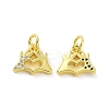 Brass Micro Pave Clear Cubic Zirconia Charms KK-E068-VF074-1