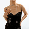 Flower Alloy with Brass Pendant Lariat Long Wrap Necklaces for Women FS-WG8B231-02-2