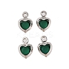 Heart Rack Plating Brass Glass Pendants KK-S385-01P-06-1