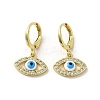 Horse Eye Real 18K Gold Plated Brass Dangle Leverback Earrings EJEW-Q797-23G-05-1