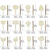 60Pcs 12 Styles Wood Pieces WOOD-CJ0002-05-2