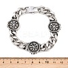Stainless Steel Viking Compass Link Bracelets BJEW-D379-15ASP-3