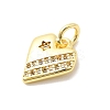 Brass Micro Pave Cubic Zirconia Charms KK-C139-25B-G-2