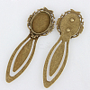 Iron Bookmark Cabochon Settings PALLOY-N0084-23AB-NF-2