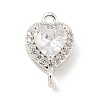 Brass Pave Cubic Zirconia Connector Charms KK-Z072-06S-02-1
