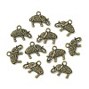 Tibetan Style Alloy Elephant Pendants TIBEP-23670-AB-FF-3