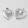 Non-Tarnish Heart 316 Surgical Stainless Steel Filigree Charms X-STAS-M258-10-2