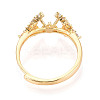 Flower Brass Micro Pave Cubic Zirconia Cup Peg Ring Settings KK-T076-09G-3