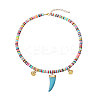 Handmade Polymer Clay Heishi Beads Pendant Necklaces NJEW-JN02820-1