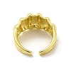 Brass Croissant Open Cuff Ring for Women RJEW-E068-02LG-3