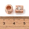 Column Rack Plating Brass Micro Pave Clear Cubic Zirconia European Beads KK-A229-20RG-3