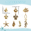 100Pcs 10 Styles Ocean Series Tibetan Style Alloy Pendants FIND-AR0005-87-2