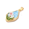 Brass Enamel Pendants KK-S502-06G-2