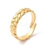 Ion Plating(IP) 304 Stainless Steel Twist Rope Shape Open Cuff Ring for Women RJEW-E063-31G-1