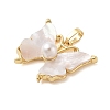 Brass Pave Shell Pendants KK-i712-25G-2
