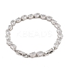 Platinum Tone Brass Micro Pave Cubic Zirconia Tennis Bracelets BJEW-B160-04P-05-5