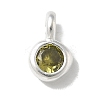 925 Sterling Silver Cubic Zirconia Flat Round Charms STER-R002-02S-10-1