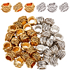 40Pcs 2 Colors Tibetan Style Alloy Tube Barrel Beads TIBEB-SP0001-05-1