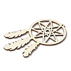 10Pcs Woven Net/Web with Feather Unfinished Blank Wooden Pendants for Painting Arts FIND-R052-01A-3