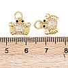Brass Micro Pave Clear Cubic Zirconia Charms KK-G544-02G-02-3