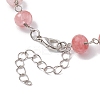 Rondelle Cherry Quartz Glass Links Bracelets & Necklaces Sets SJEW-JS01295-01-6