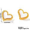 Chic Vintage Heart-Shaped 304 Stainless Steel & Imitation Pearl Stud Earrings for Women AS5519-2