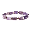 Natural Amethyst Column Beaded Stretch Bracelet BJEW-JB08596-04-1