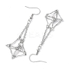 Non-Tarnish 304 Stainless Steel Macrame Pouch Empty Stone Holder Dangle Earring Findings EJEW-JE05811-02-4