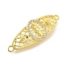 Brass Pave Cubic Zirconia Religion Connector Charms KK-Q066-16A-G-2