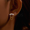 Moon 925 Sterling Silver Micro Pave Clear Cubic Zirconia Cartilage Earrings with Tassel Chains FS-WGA2317-05-1