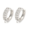 Rack Plating Brass Micro Pave Cubic Zirconia Hoop Earring Findings EJEW-C102-21B-P-1