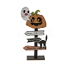 Halloween Wood Sign Pumpkin Ornament DJEW-M016-01B-1