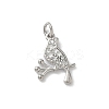 Brass Micro Pave Clear Cubic Zirconia Pendants KK-B155-09P-1