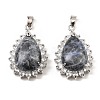 Natural Sodalite & Rhinestone Pendants G-K338-31P-02-1