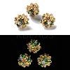 Luminous Polymer Clay Rhinestone Floral Ball Beads CLAY-U002-01A-1