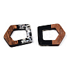Opaque Resin & Walnut Wood Pendants RESI-N039-61B-2